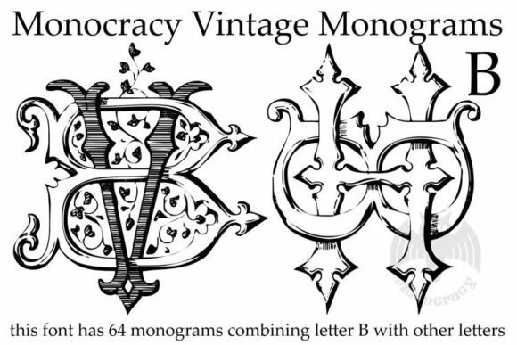 Vintage Monograms B Font