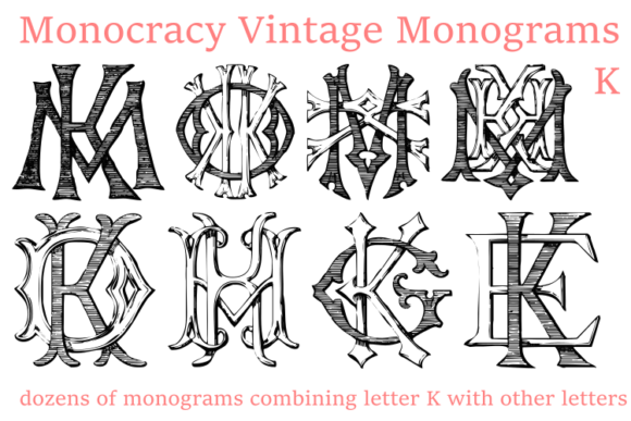 Vintage Monograms K Font